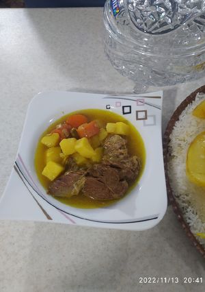 عکسی از دستور چلو گوشت