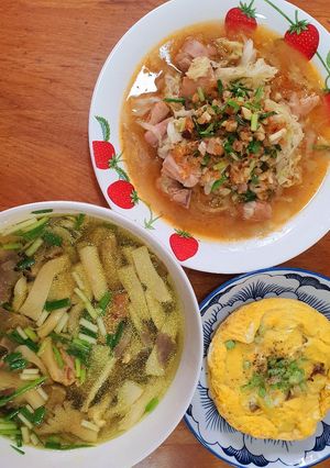 Hình của món Mắm cá trèn chưng trứng.