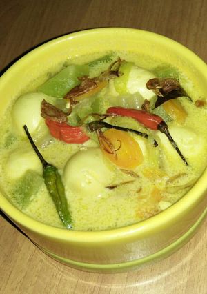 Foto resep Labu siam telur puyuh sawi kuah kuning