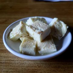 A picture of Kharvas (colostrum milk burfi).