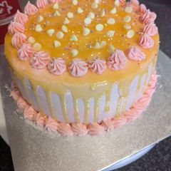 A picture of Lemon and white chocolate cake.