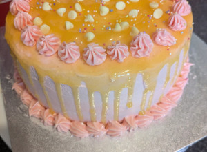 A picture of Lemon and white chocolate cake.