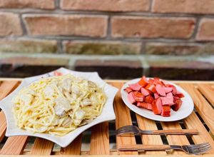 Hình của món Mỳ ý sốt kem nấm ngon bất bại.