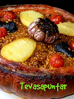 Una foto de Arroz al horno en calabaza