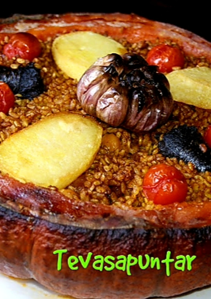 Una foto de Arroz al horno en calabaza