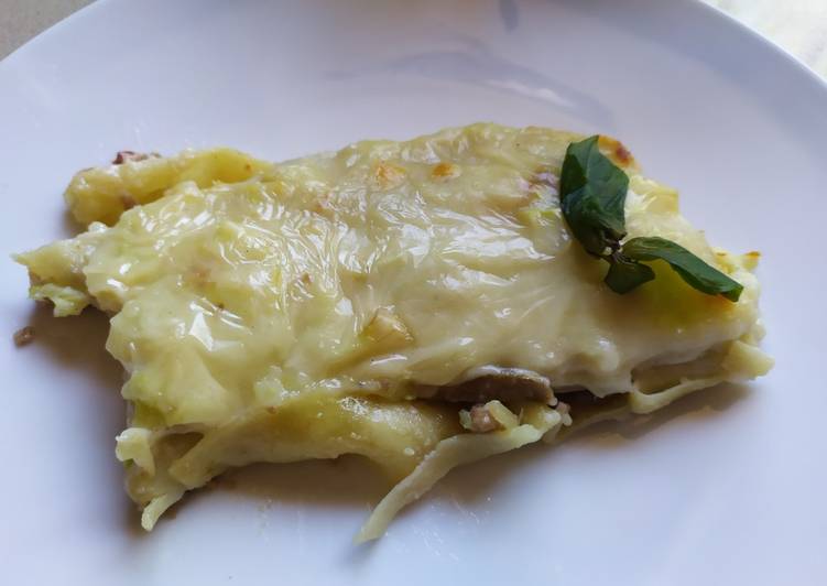 Canelones dumplings con bechamel de col