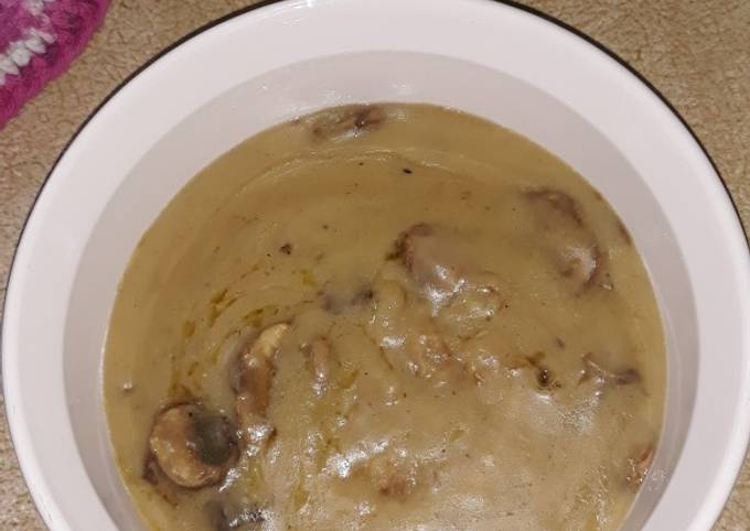 Liquid Chicken Fat Gravy W Portabella Mushrooms Recipe By Chefblack71 Aka Basementchef Cookpad