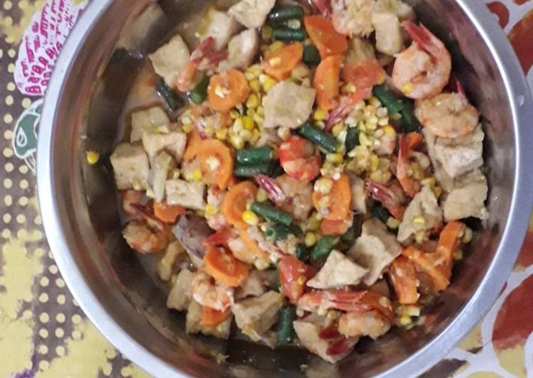Sayur campur udang tahu