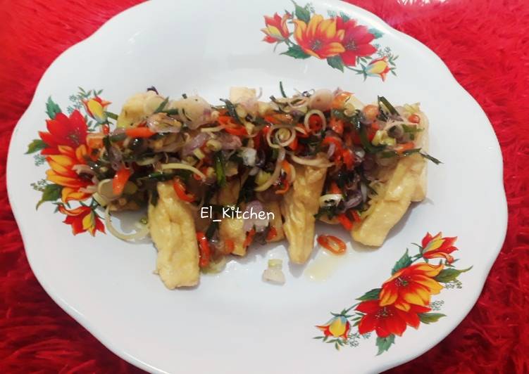 Resep masakan Tahu siram sambal matah | Cara Bikin Tahu siram sambal matah Yang Sedap