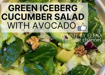 Easiest Way to Make Perfect Green Iceberg Cucumber Salad with Avocado l Vegan Salad l Easy  Healthy Salad Recipes