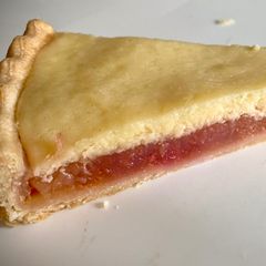 A picture of Barbarian Tart - rhubarb and egg custard pie.