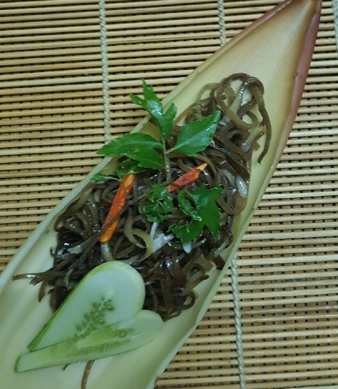 Hình của món Hoa chuối xào tỏi.