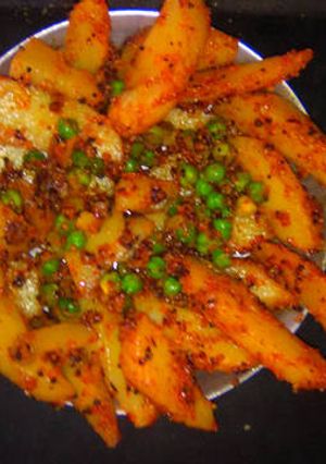 A picture of Homemade aloo achar.