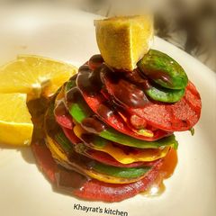 Rainbow mini pancakes A picture of Rainbow mini pancakes.