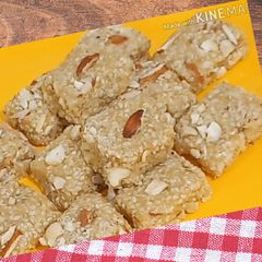 A picture of Sankranti Special Kesar Til Mava Barfi Recipe.