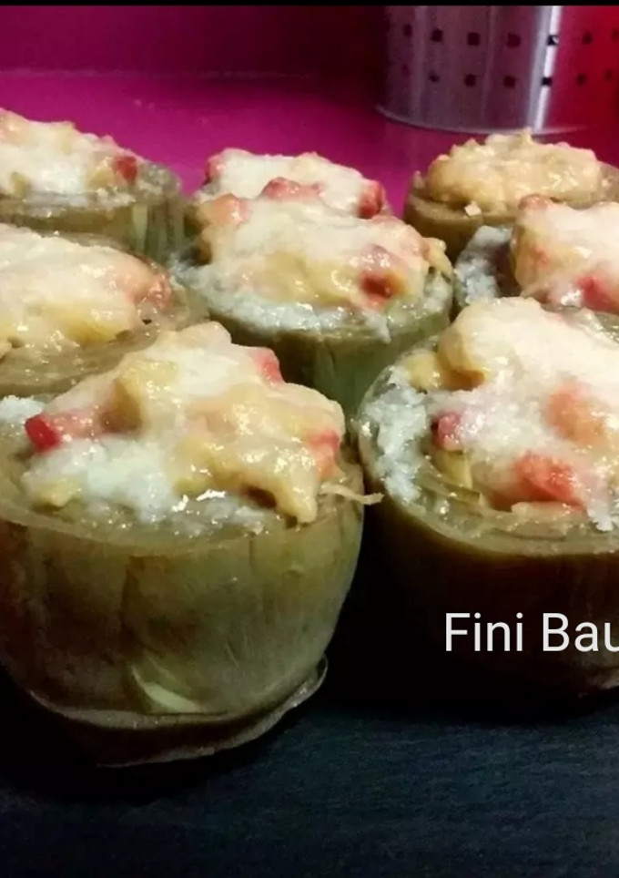 Una foto de Alcachofas rellenas con chorizo desgrasado