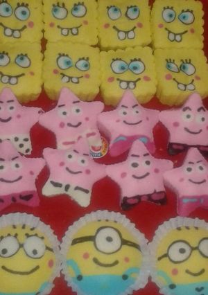 Foto resep Bolu Karakter Spongebob & Patrick