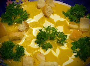 Hình của món Súp kem bí đỏ.