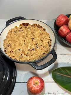 Foto de Crumble de Maçã com Framboesas