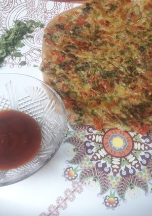 A picture of Hot and Tasty Haray Masale Ka Paratha.