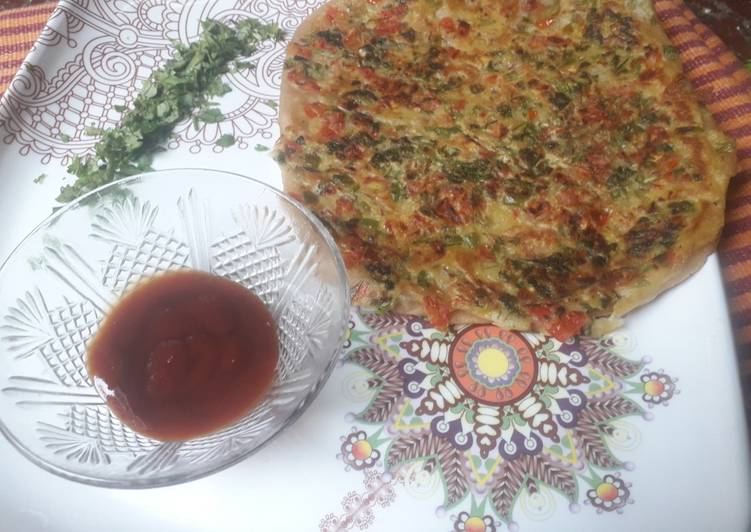 Hot and Tasty Haray Masale Ka Paratha