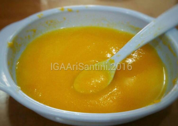 Bumbu MPASI: Puree Kacang Hijau Kupas+Labu Kuning | Langkah Membuat MPASI: Puree Kacang Hijau Kupas+Labu Kuning Yang Mudah Dan Praktis