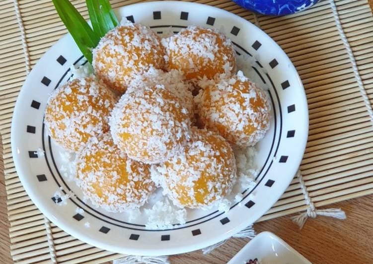 resep cara membuat Klepon ubi isi coklat