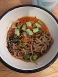 Soba Noodles with Miso Roasted Tomatoes