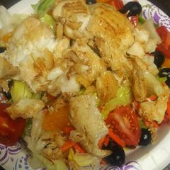 Haddock Salad (Chicken option) A picture of Haddock Salad (Chicken option).