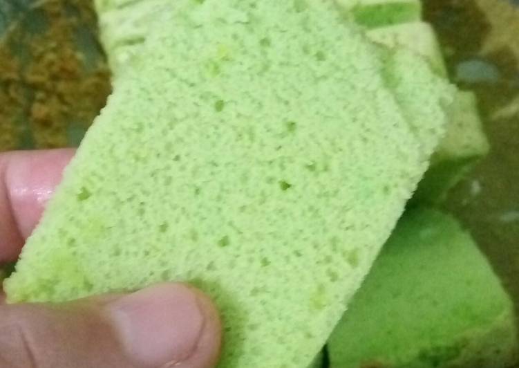 Sponge cake pandan pasta (tanpa pengembang)