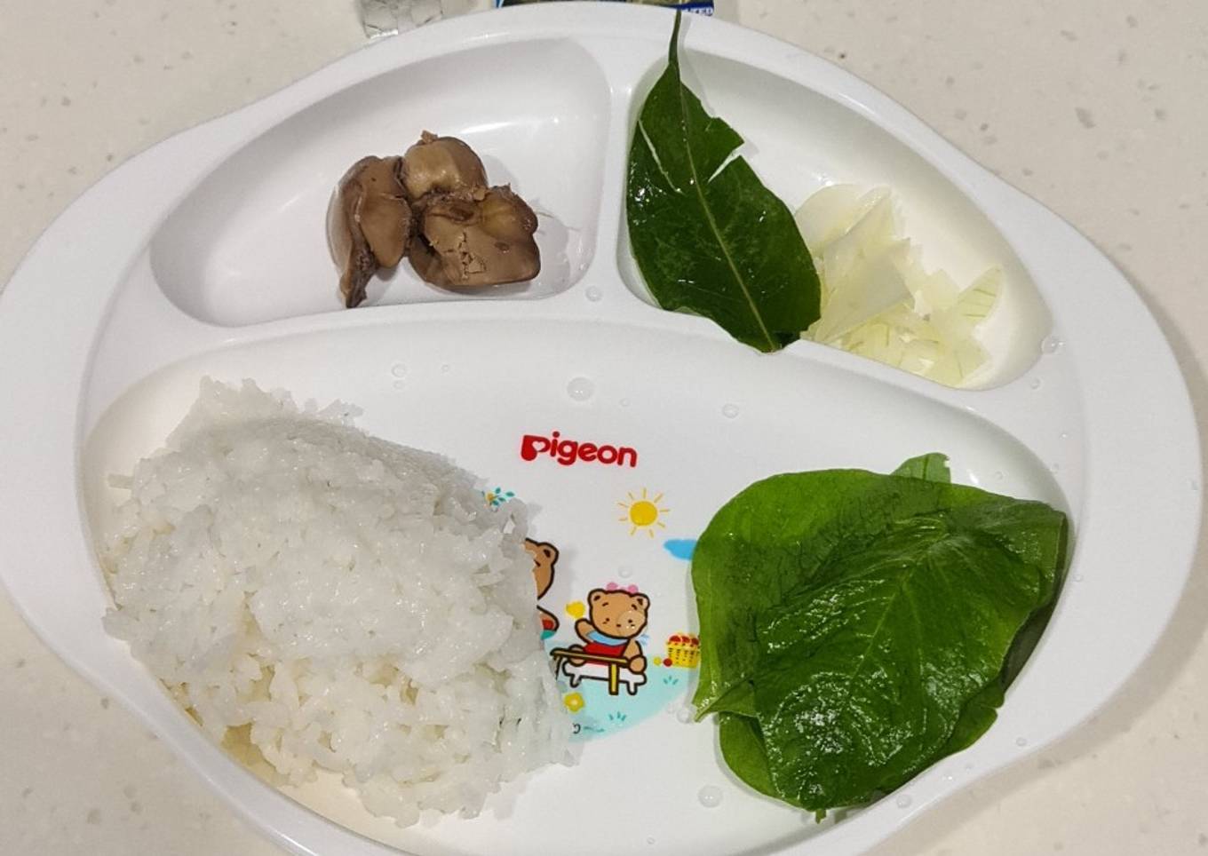 Mpasi 6+ Nasi, Bayem, Hati Ayam