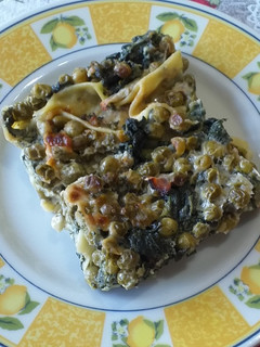 Foto di Pasticcio gorgonzola, spinaci, piselli e prosciutto