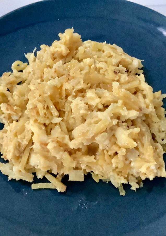 Una foto de Bacalao “A bras” o Bacalao dorado
