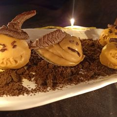 A picture of Melting ghost & Scarecrow pumpkin spice truffles.