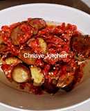 Jengkol sambel bawang mentah jeruk nipis