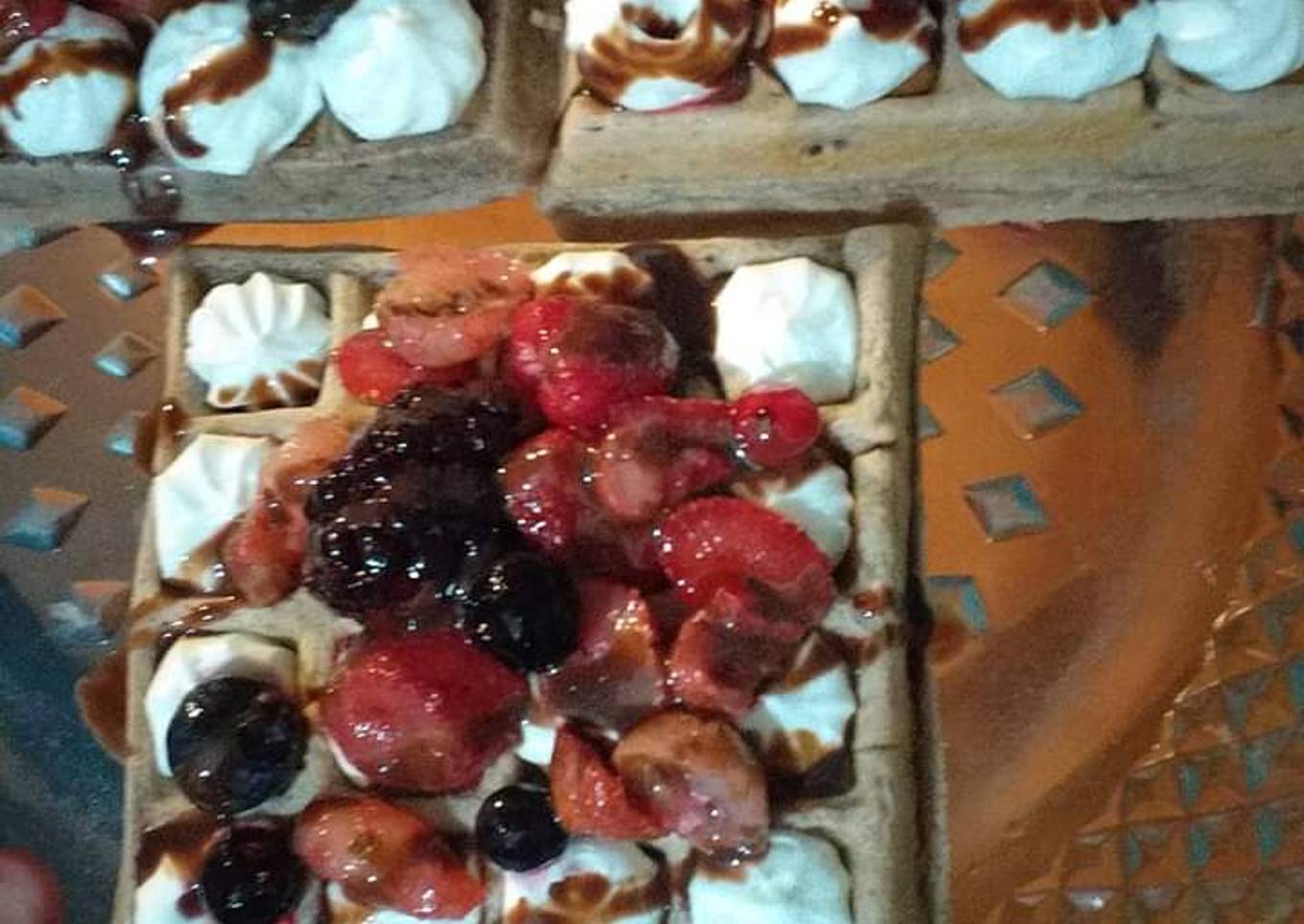 Waffles con frutos rojos