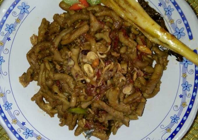 Resep Tumis Usus Ayam bumbu merah Anti Gagal