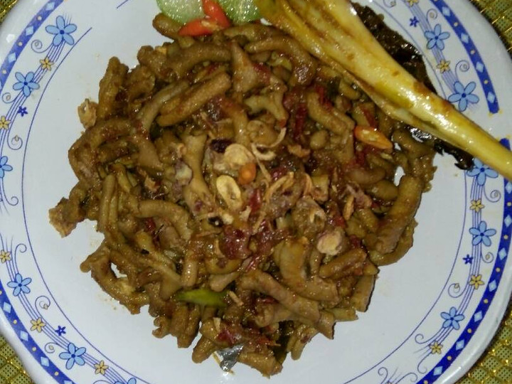 Resep Tumis Usus Ayam bumbu merah Anti Gagal