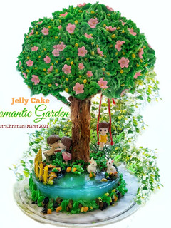 Foto resep Jelly Cake Romantic Garden buttercream