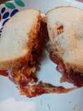 Leftover Pizza Topping Sandwich