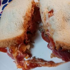 Leftover Pizza Topping Sandwich A picture of Leftover Pizza Topping Sandwich.