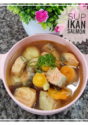 Foto resep Sup Ikan Salmon Praktis Bumbu Iris