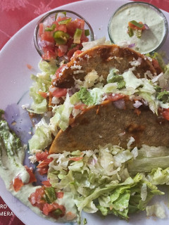 A picture of Tangy Mexican tacos with hung Curd dip.