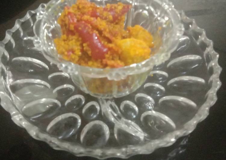 Recipe of Favorite Fresh Red chilli achar