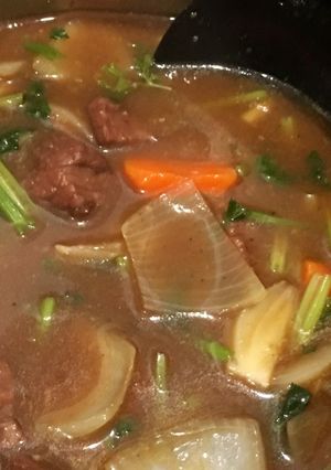 Hình của món Bò hầm rượu vang.