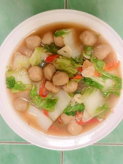 Foto resep Cah Sawi Putih Bakso