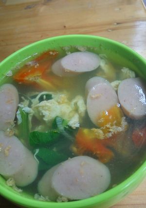 Foto resep Sop Telor Tomat Sosis non MSG