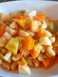 Guisado de fideos y verduras. 100 % vegetariano. #Mercado