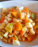 Guisado de fideos y verduras. 100 % vegetariano. #Mercado