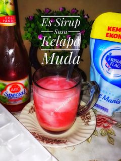 Foto resep Es Sirup Susu Kelapa Muda